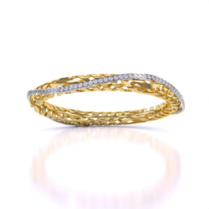 Ivana Jewels Bangle Yellow Gold / 14KT Carol Trellis Small Diamonds Bangle