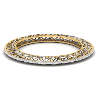 Ivana Jewels Bangle Yellow Gold / 14KT Contemporary Crosshatch Bangle