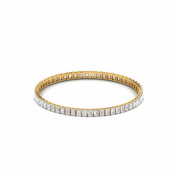 Ivana Jewels Bangle Yellow Gold / 14KT Emerald Cut Diamonds Emerald Elegance Bangle For Her