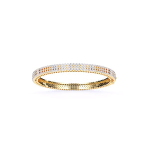 Ivana Jewels Bangle Yellow Gold / 14KT Lab Grown Diamonds Three lines Bangle