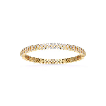 Ivana Jewels Bangle Yellow Gold / 14KT Three Row Luxury Women's Bangle