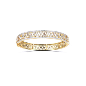 Ivana Jewels Bangle Yellow Gold / 14KT Triangle Design Round Diamonds Bangle