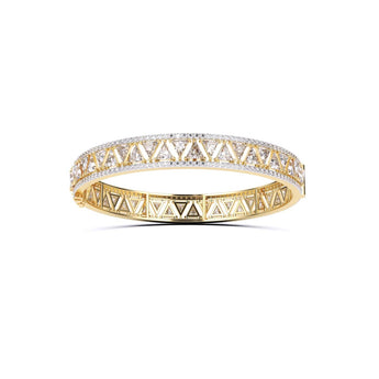 Ivana Jewels Bangle Yellow Gold / 14KT Triangle Design Round Diamonds Bangle