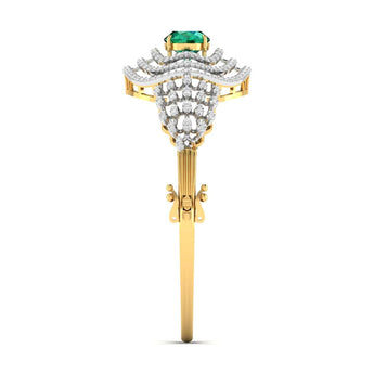 Ivana Jewels Bracelets 5.8ct Halo Emerald Diamond Bangle