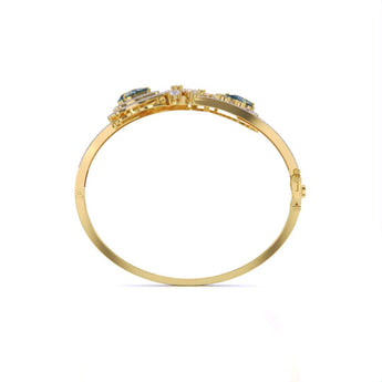 Ivana Jewels Bracelets Aqua Colour Stone Fancy Pear Shape Royal Bangle