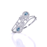 Ivana Jewels Bracelets Aqua Colour Stone Fancy Pear Shape Royal Bangle