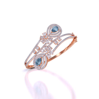 Ivana Jewels Bracelets Aqua Colour Stone Fancy Pear Shape Royal Bangle
