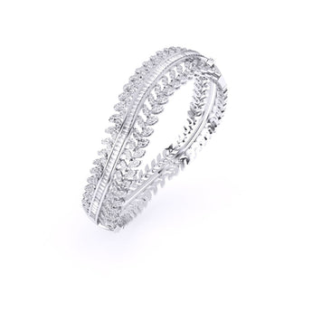 Ivana Jewels Bracelets Baguette & Round Diamond Classic Kada Bracelet