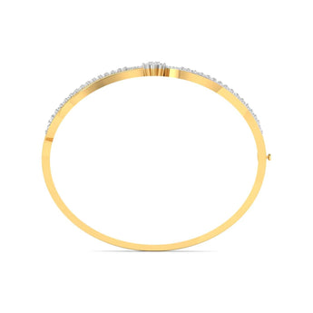 Ivana Jewels Bracelets Curved Diamond Line Bangle