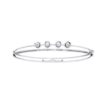 Ivana Jewels Bracelets Diamond Bangle with Five Stone Design