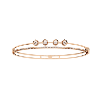 Ivana Jewels Bracelets Diamond Bangle with Five Stone Design