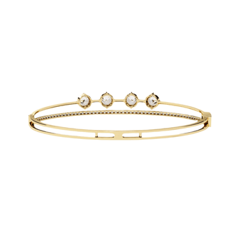 Ivana Jewels Bracelets Diamond Bangle with Five Stone Design