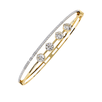 Ivana Jewels Bracelets Diamond Bangle with Five Stone Design
