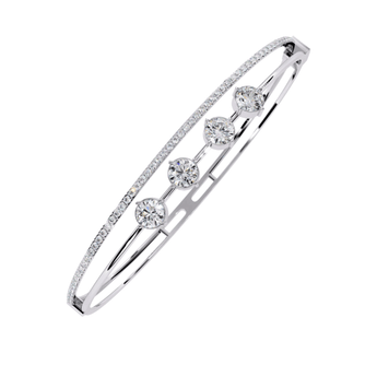 Ivana Jewels Bracelets Diamond Bangle with Five Stone Design