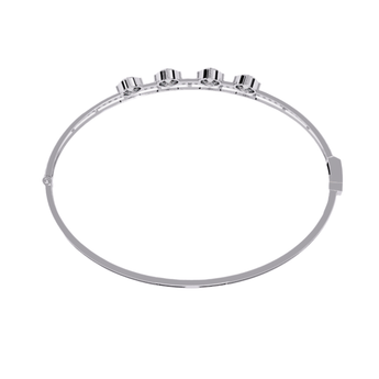 Ivana Jewels Bracelets Diamond Bangle with Five Stone Design