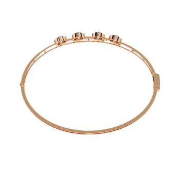 Ivana Jewels Bracelets Diamond Bangle with Five Stone Design