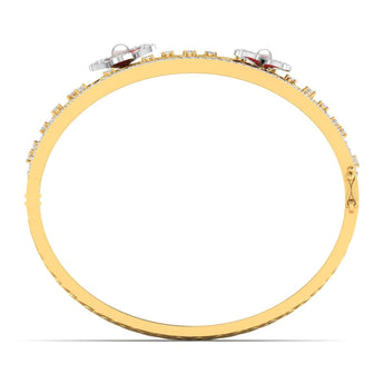 Ivana Jewels Bracelets Diamond Floral Bangle