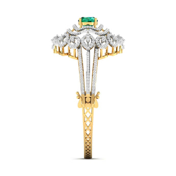 Ivana Jewels Bracelets Elegant Emerald Diamond Bangle