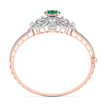 Ivana Jewels Bracelets Elegant Emerald Diamond Bangle
