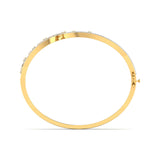 Ivana Jewels Bracelets Gold Bangle with Diamond Swirl