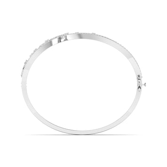 Ivana Jewels Bracelets Gold Bangle with Diamond Swirl
