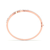 Ivana Jewels Bracelets Gold Bangle with Diamond Swirl