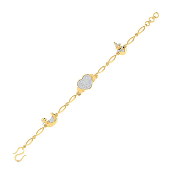 Ivana Jewels Bracelets Gold Heart Bracelet with Pave Diamonds