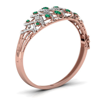 Ivana Jewels Bracelets Green Pear Shape Diamond Bangle For Her
