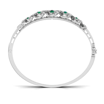 Ivana Jewels Bracelets Green Pear Shape Diamond Bangle For Her