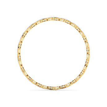 Ivana Jewels Bracelets Leaf Design Diamond Bangle