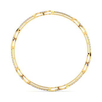 Ivana Jewels Bracelets Pave Gold Diamond Bangle