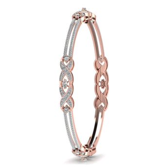 Ivana Jewels Bracelets Pear Shape & Round Cut Diamonds Bangle