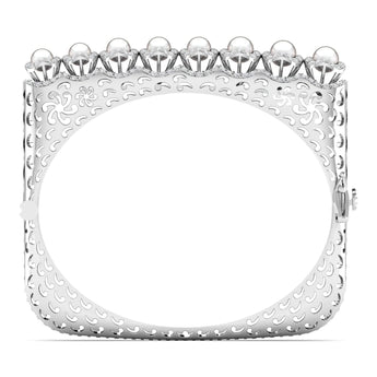 Ivana Jewels Bracelets Pearl Halo Diamond Bangle