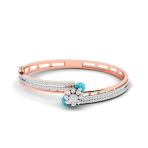 Ivana Jewels Bracelets Rose Gold / 14KT 1.5 Carat Diamond Bangle Blue Gem