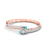 Ivana Jewels Bracelets Rose Gold / 14KT 1.5 Carat Diamond Bangle Blue Gem