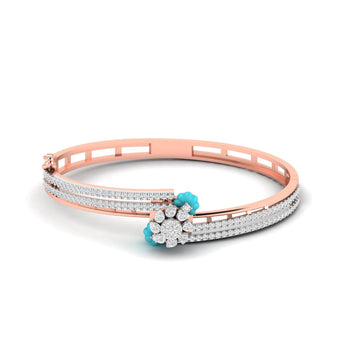 Ivana Jewels Bracelets Rose Gold / 14KT 1.5 Carat Diamond Bangle Blue Gem