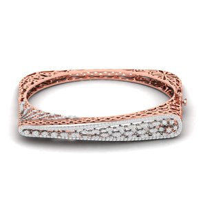 Ivana Jewels Bracelets Rose Gold / 14KT 1.71ct  Square Diamond Bangle