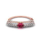 Ivana Jewels Bracelets Rose Gold / 14KT 12.42ct Oval Cabochon Diamond Bangle