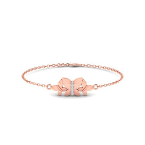Ivana Jewels Bracelets Rose Gold / 14KT Butterfly Diamond Gold Bracelet