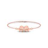 Ivana Jewels Bracelets Rose Gold / 14KT Butterfly Diamond Gold Bracelet