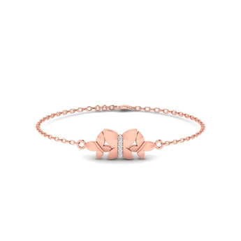 Ivana Jewels Bracelets Rose Gold / 14KT Butterfly Diamond Gold Bracelet
