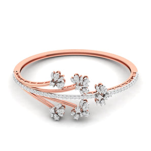 Ivana Jewels Bracelets Rose Gold / 14KT Cluster Diamond Bangle