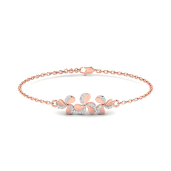 Ivana Jewels Bracelets Rose Gold / 14KT Clustered Flower Trio Diamond Band