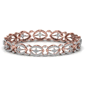 Ivana Jewels Bracelets Rose Gold / 14KT Contemporary Diamond Studded Bangle