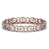Ivana Jewels Bracelets Rose Gold / 14KT Contemporary Diamond Studded Bangle