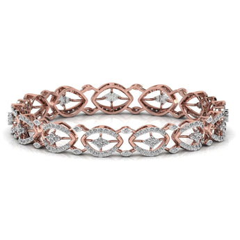 Ivana Jewels Bracelets Rose Gold / 14KT Contemporary Diamond Studded Bangle