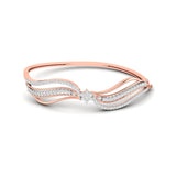 Ivana Jewels Bracelets Rose Gold / 14KT Curved Diamond Line Bangle