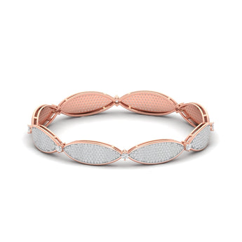 Ivana Jewels Bracelets Rose Gold / 14KT Detailed Diamond Cluster Link Bracelet