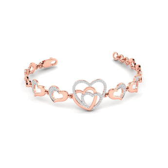 Ivana Jewels Bracelets Rose Gold / 14KT Diamond Accent Heart Bracelet