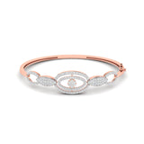 Ivana Jewels Bracelets Rose Gold / 14KT Diamond Accent Oval Bangle